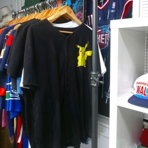 Black Pickachu Baseball Jersey